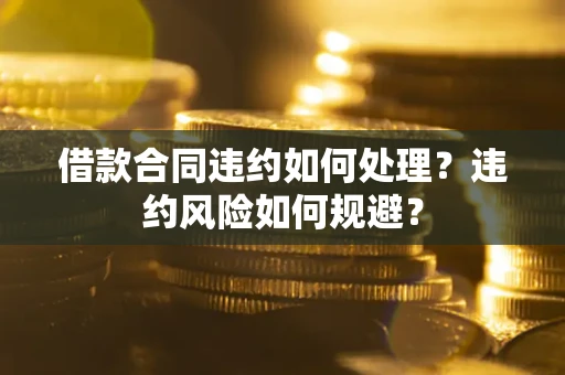北京借款合同违约如何处理？违约风险如何规避？